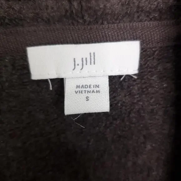 J Jill Sweater Womens Small OPen Cardigan Brown Pockets Chunky Knit Soft Comfy - Picture 6 of 9